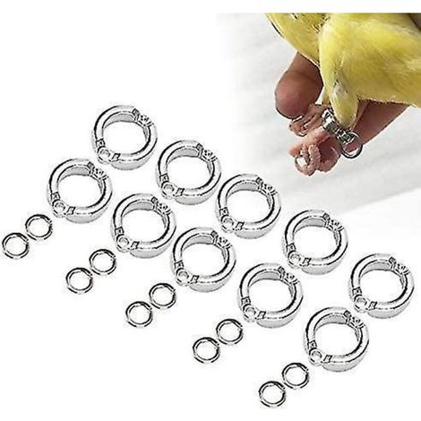10 Metall-Vogelbeinringe, Papageienbeinringe für den Außenbereich (1/5)