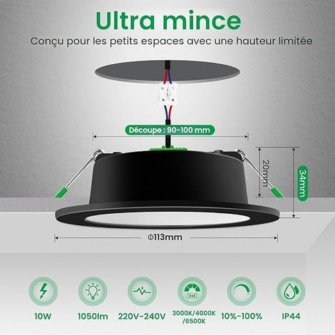 Spot LED Encastrable 10W IP44 Étanche (1/4)