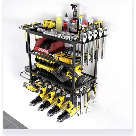 Lunsy – Panneau mural pour rangement d'outils – Support en acier résistant à la rouille – Installation facile – Dimensions 59.5x41.5cm pour garage et atelier