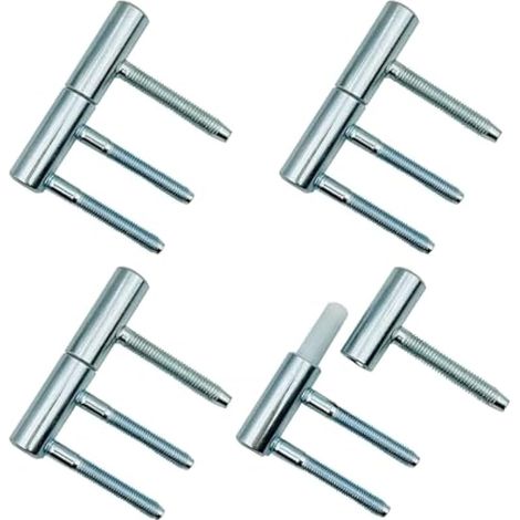 Charnière de Porte Ø 15x80mm Paumelles Percée en Acier Charnières Amovibles pour Cadres de Portes Intérieures et en Bois à Feuillure 4 Pièces (1/5)