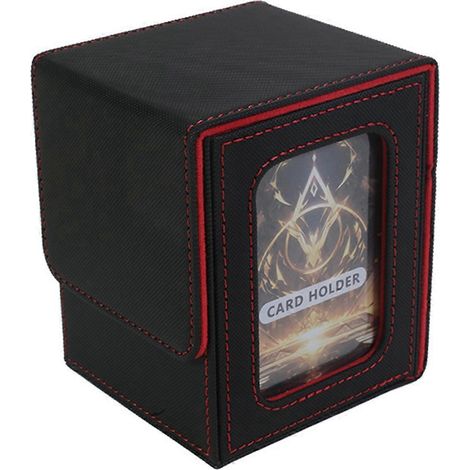 Boîte de rangement pour plus de 100 cartes de jeu - Noir et rouge - (1/5)