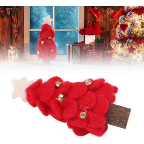 Ornement de sapin de Noël en feutrine, sapin de table, décoration de fenêtre, sapin de Noël vert, petit, rouge (1/5)