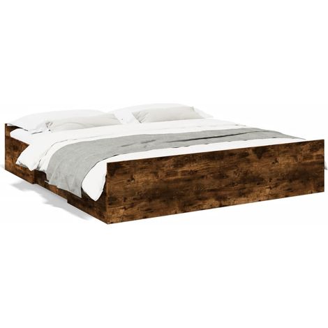 Maison Exclusive - Bettgestell mit Schubladen Räuchereiche 200x20