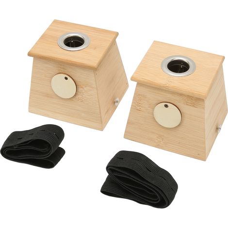 Boîte de moxibustion en bambou à un seul trou (2 pièces) - Porte-bâtonnets de moxa pour acupuncture et moxibustion (1/5)