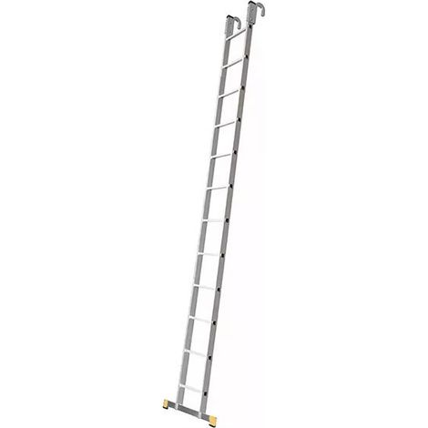 Scala a pioli singola a 12 pioli - Altezza massima raggiungibile 3,34 m - Larghezza 0,35 m - Con gancio, apertura 55 mm - 8112-CR