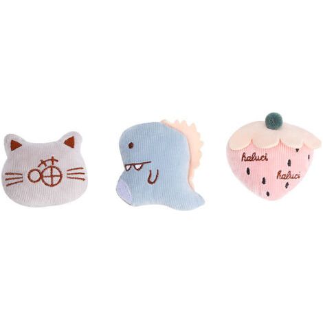 Jouets pour chiens et chats - Jouet en peluche contenant de l'herbe à chat, un chat, une fraise, un dinosaure - Jouet mignon pour animaux de compagnie - Jouets interactifs pour chiens (1/4)
