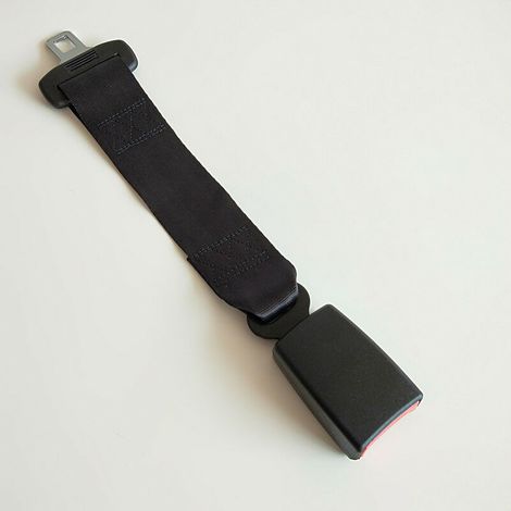 Seat belt extension, 12 cm, car seat extension, black (1/3)