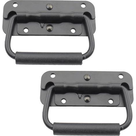 BEBUSINGOTO Deux jeux de poignées à ressort, poignée en caoutchouc montée en surface, poignée de valise à bagages fabriquée à la main, quincaillerie lourde pour valise à bagages, 2 mm d'épaisseur (1/5)