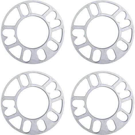 FENOPLASTICALot de 4 entretoises de roue en alliage d'aluminium de 5 mm adaptateur universel pour montage de roue à 4 ou 5 goujons, entretoises de roue (taille : 5 mm) (1/5)