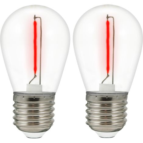 Lot 2 ampoules néon LED 36V E27 rouge guirlande Polux (1/5)