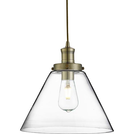 Sospensione Contemporanea Piramide Acciaio Ottone Vetro Trasparente 1 Luce E27 (1/5)