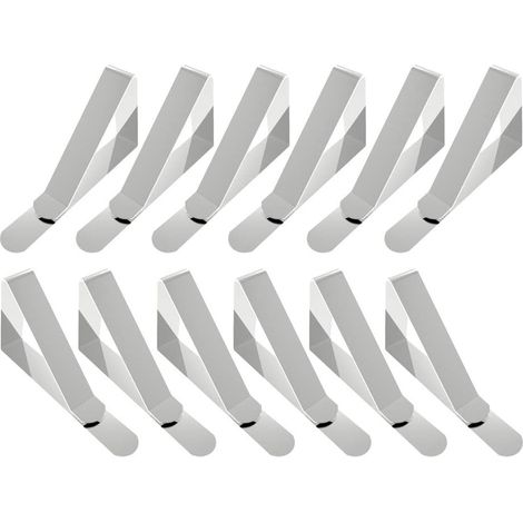 Pinces de nappe en acier inoxydable pour table de jardin, lot de 12, accessoires de pique-nique extérieur (1/5)