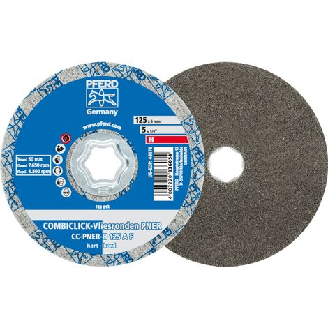 PFERD COMBICLICK verpresste Vliesronde CC PNER Ø 125 mm Hart A Fein für Finish (1/5)