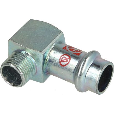 Equerre 90° acier F22 x M3/4 à sertir profil V pour chauffage