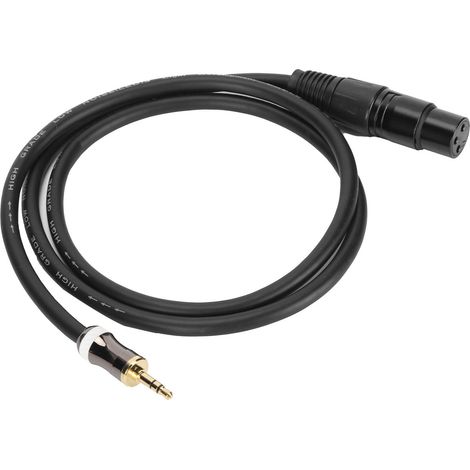 Câble Microphone XLR Femelle vers Jack 3.5mm Mâle 1/8" - Cordon de Connexion Équilibré 1m pour Enregistrement Audio JD6026