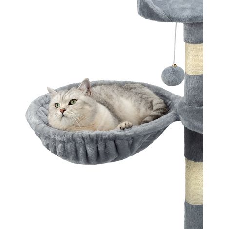 lionto 2er Set Liegemulde für Kratzbäume, Liegefläche mit stabilem Metallrahmen & Stoffbezug, 40 cm Durchmesser, 15 cm Tiefe, hellgrau