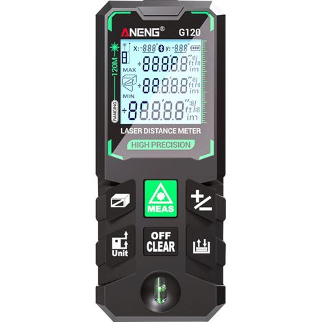 Télémètre intelligent haute précision ANENG G120, indicateur de distance vert, 30 mémoires, étalonnage autonome, outil multifonction