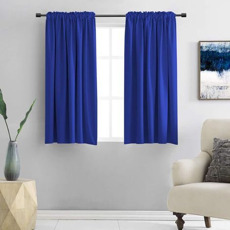 Rideaux occultants et isolants thermiques - conviennent aux salons, chambres, chambres d'enfants, etc. - 1 pièce, 150cm 250 cm, bleu (1/5)