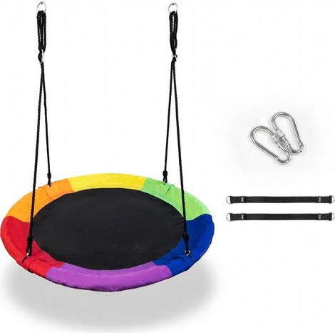 Balancoire ronde suspendue en filet diametre 100 cm avec sangle (1/5)