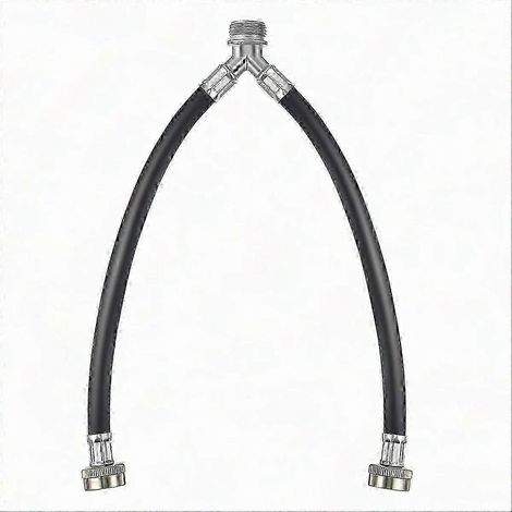 Tuyau en Y pour machine à laver avec raccords en laiton de 3/4 pouces, renforcé en caoutchouc, double alimentation en eau chaude et froide. (1/5)