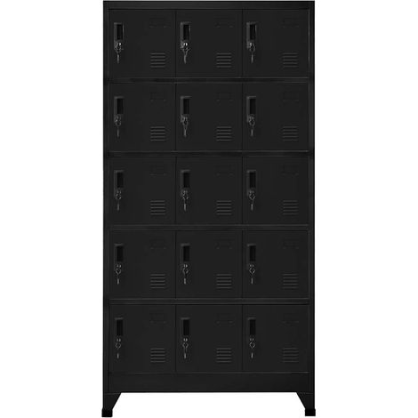 Maison Exclusive - Armadietto con Serratura Nero 90x40x180 cm in Acciaio