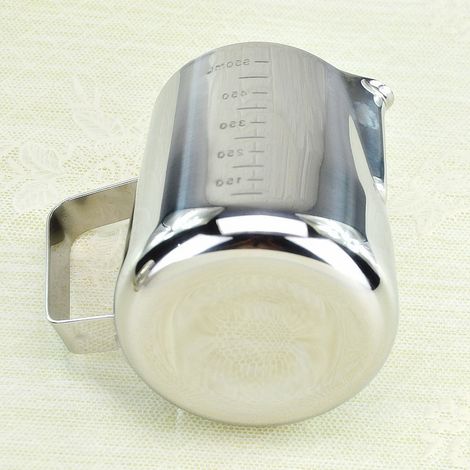 Jarra de leche profesional de acero inoxidable de 35 cl, taza de acero inoxidable para arte latte