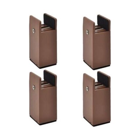 Pied de meubleLot de 4 pieds rehausseurs réglables pour meubles - Marron - Hauteur 100 mm - Convient à 10-37 mm (1/5)