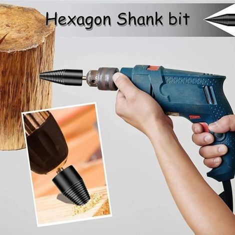 Lot de 4 mèches à bois de chauffage haute performance de 32 mm Mèches à fendre hexagonales pour bois de chauffage (1/3)