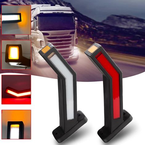 Feux arrière camion 2 pièces 33 LED, feux latéraux de guidage tricolores, feux de position pour remorque van, éclairage de caisse, tension universelle (1/4)
