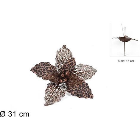 STELO FIORE NATALIZIO MACULATO DIAMETRO 31CM ALTO 15CM