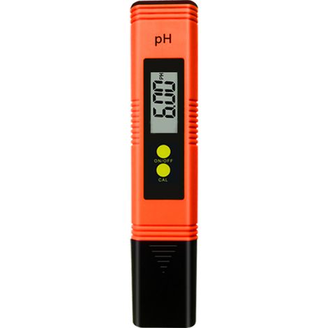 Medidor de pH digital (tipo bolígrafo) para agua e hidroponía, alta precisión, para agua potable doméstica y piscinas, color naranja. (1/5)