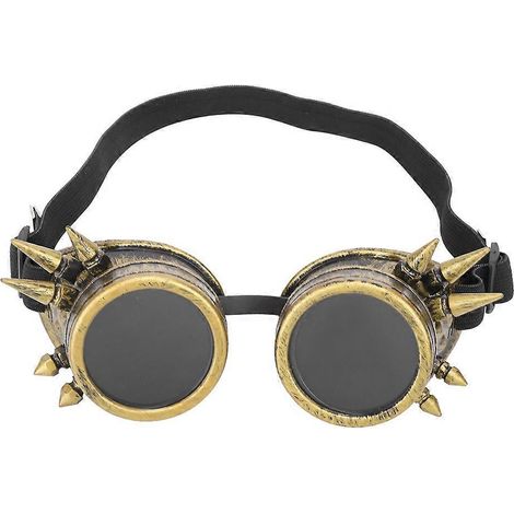 Lunettes de cyclisme uniques style steampunk vintage industriel à pointes, double couche, coupe-vent, bronze, 2024ABS