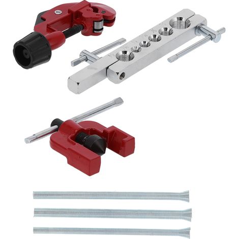 Ensemble d'outils de formage d'extrémités de tuyaux en cuivre CT-8012 (6 pièces) : élargisseur de tuyaux, alésoir à ressort, coupe-tubes (1/5)