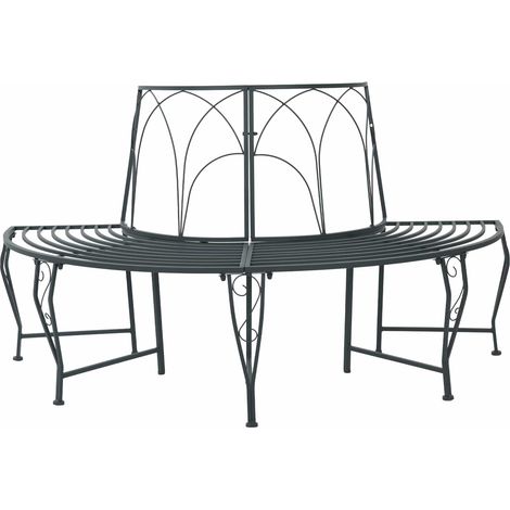 vidaXL Banc d'Arbre 4-Nombre de places 160 x 80 x 89 cm Acier