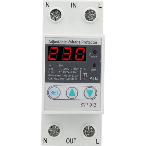 Régulateur De Tension 230v, Contre Les Surtensions Relais De Protection De Récupération Réglable Voltmètre Svp-912(63a)