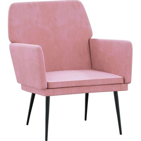 Fauteuil rose, 62x79x79 cm, velours. (1/5)