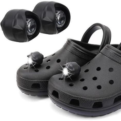Lot de 2 lampes pour chaussures, accessoires lumineux crocodile pour promener son chien, noir (1/5)