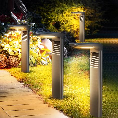 LED Outdoor Solar Light, 2 modes lumineux, chaud chemin d'éclairage solaire blanc ip64 imperméable à l'eau pour l'extérieur, arrière - Cour, jardin, pelouse éclairage 6pcs (1/5)