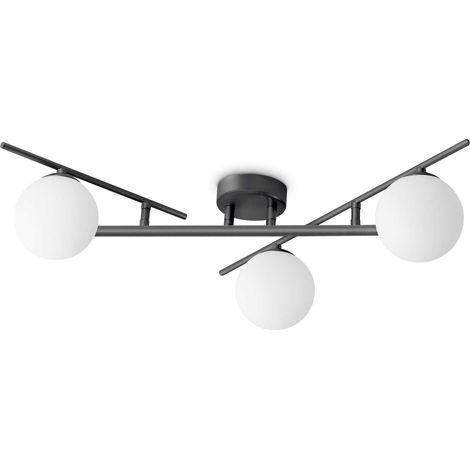 Plafoniera Contemporanea Atlas Metallo Nero 3 Luci G9 4W 3000K Ip20