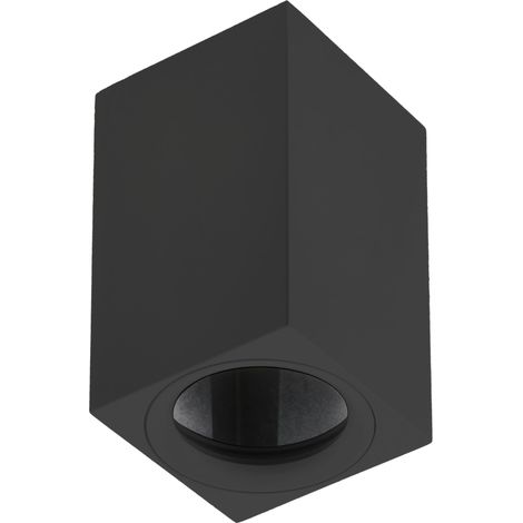 Spot de surface Plafonnier Spot GU10 Carré Aluminium Noir Lampe de plafond Éclairage intérieur Applique en saillie Downlight Luminaire moderne pour la maison (1/5)
