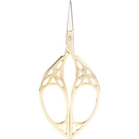 Ciseaux vintage créatifs feuille design acier inoxydable, coupe couture maison dorés (1/5)