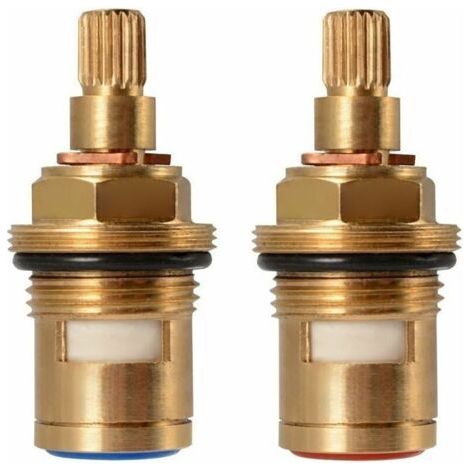Tete A Disques Ceramique, Paire de cartouches céramique universelles de rechange pour robinet, 1/2" Quart de tour 20 crans x 50mm,une paire (1/5)