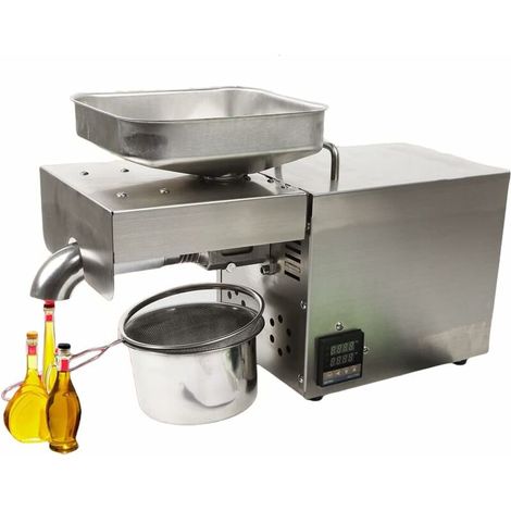 Frantoio per olio domestico, pressa per olio, pressa per olio elettrica, pressa per olio, macchina per la spremitura dell'olio, estrattore in acciaio inox per noci e arachidi, 1500 W