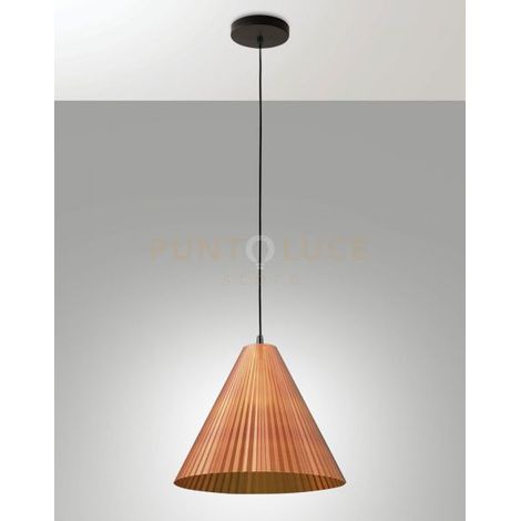 Cone Sospensione Arancio 1 Luce Stile Moderno Fabas Collezione CONE per Interni