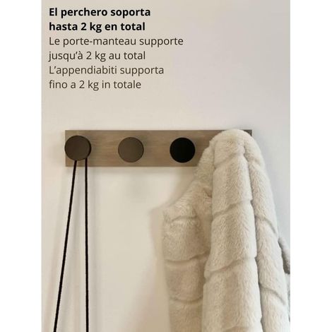 Wandgarderobe aus Holz mit Haken – Rund, 4 Haken