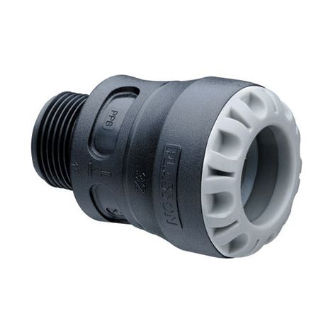 Plasson Pushfit Male Adaptor 32mm x 1" BSPT - 1002 Pack of 32 (1/3)