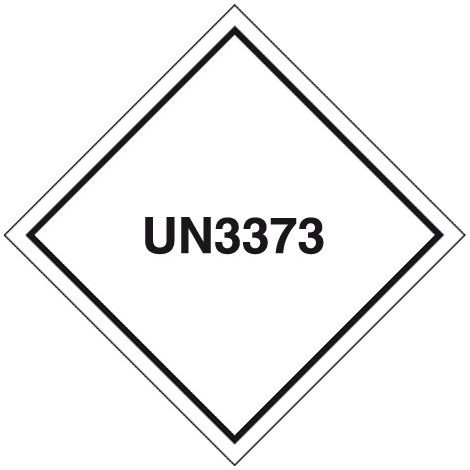 Etichetta in PVC UN3373 Classe 6.2 Cat. B, mm 110x110 - Numero Pezzi: 10 pezzi