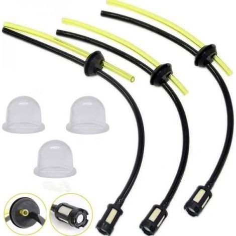 Set universale di filtri carburante e guarnizioni per tubi del carburante per decespugliatori, tosaerba, tagliasiepi e tagliabordi. (1/5)