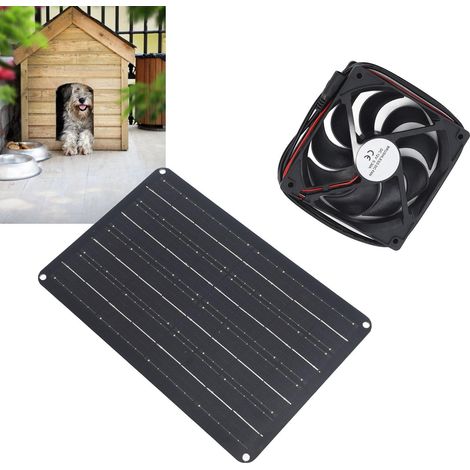 Ventilateur d'extraction solaire portable 12 V 15 W pour animaux de compagnie, idéal pour la maison, le camping-car, les petites serres, les cages à poules et autres animaux domestiques. Kit panneau s (1/5)