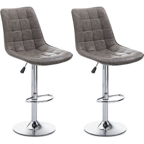Set 2 Sgabelli 51x60x95/115 cm in Similpelle Marrone (1/3)